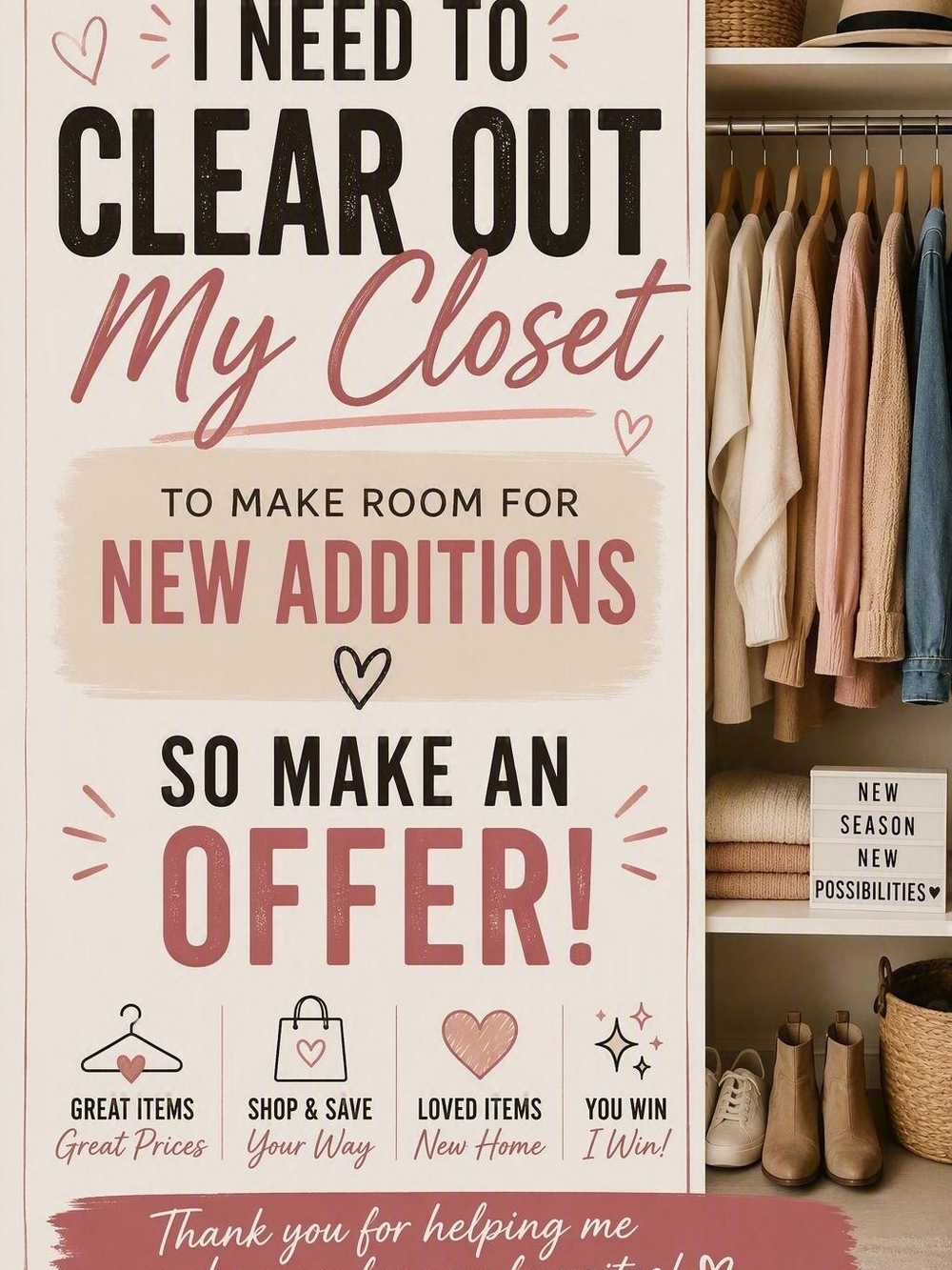 Closet Sale!!